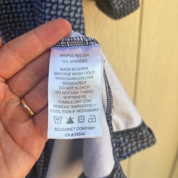 Footjoy Golf Lisle Polo Shirt Men's Large Blue Paisley Stretch Comfort Summer - Picture 5 of 10